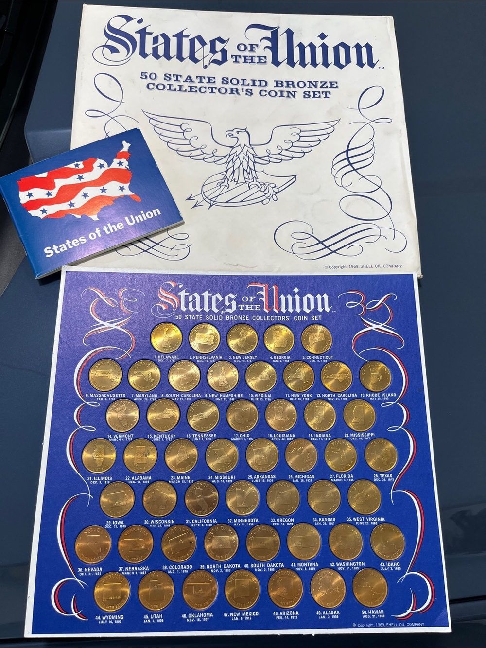 1969 States of the Union 50 State Bronze Collector's Coin Set